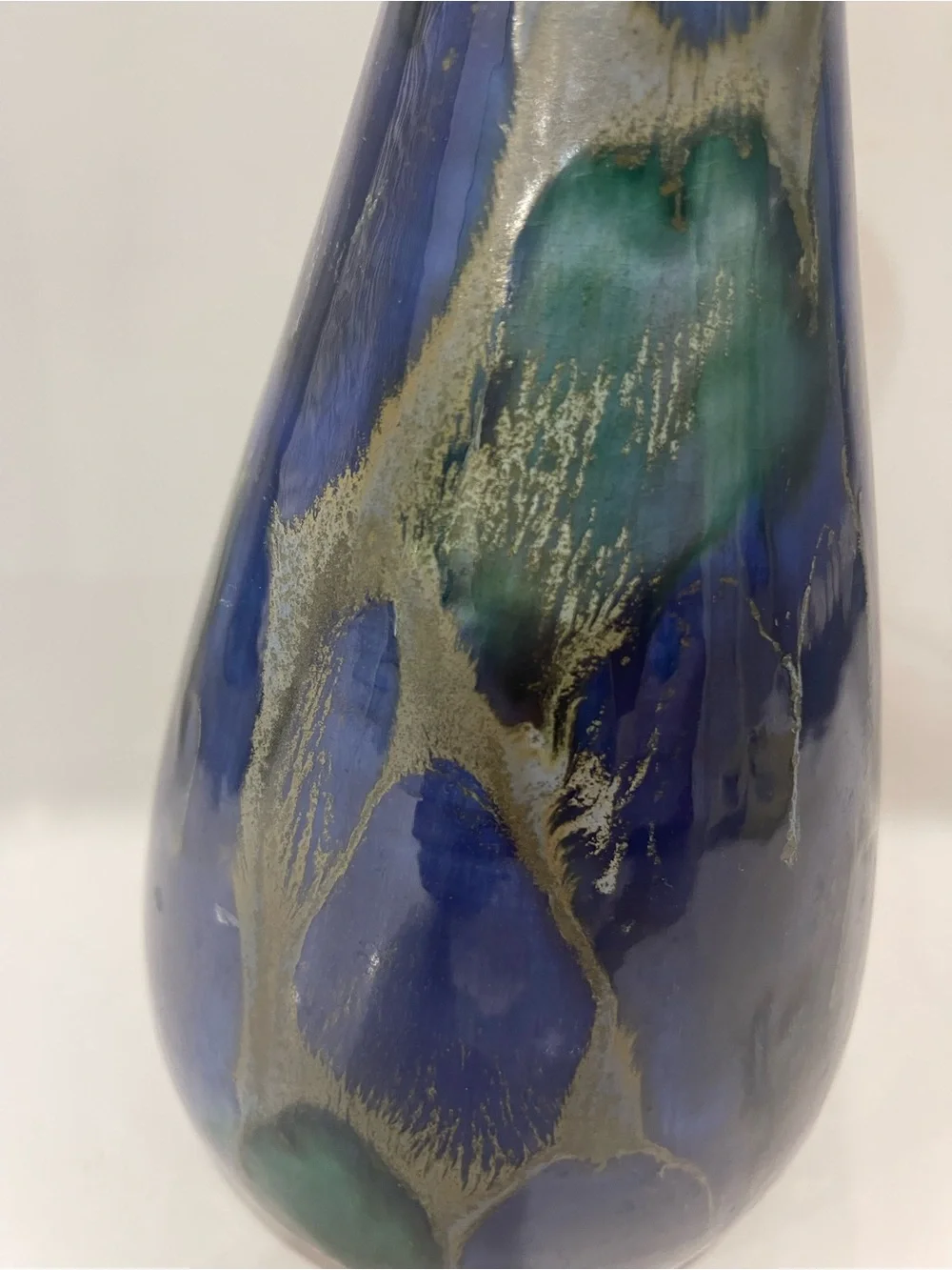 Signed “Monterey Jade” Art pottery 11.5” Tall vase. MCM